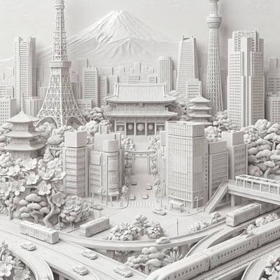 Объёмный барельеф с достопримечательностями города