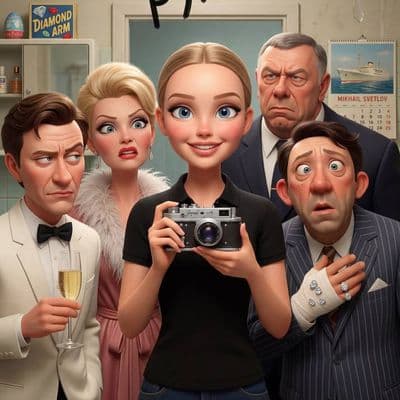 Селфи в ванной с персонажами фильма в стиле Pixar