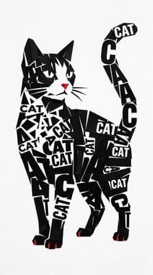Силуэт кота из букв CAT