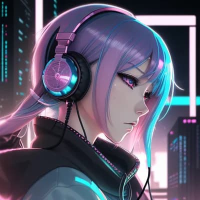 a close up of a person with a headphones and a clo...