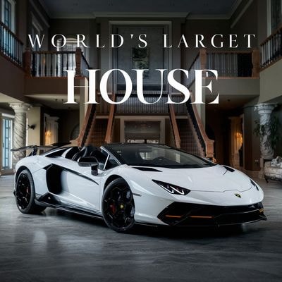 Белая Lamborghini в роскошном доме