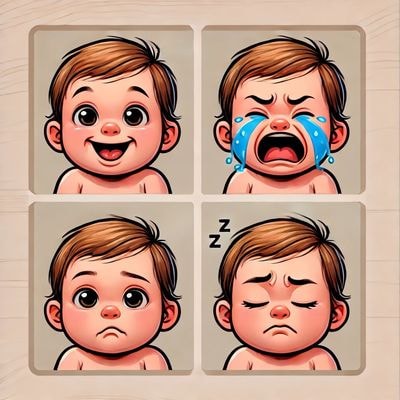 Четыре эмоции одного персонажа