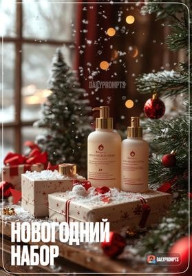 Новогодняя фотосъемка косметики с подарками