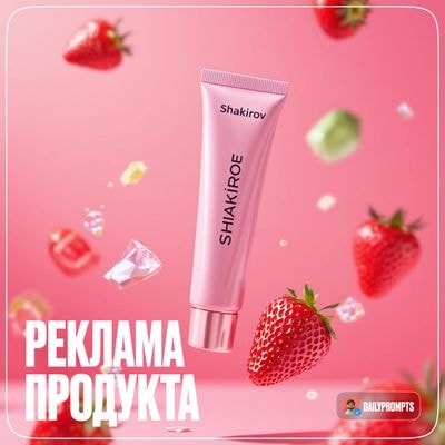 Парящий бальзам для губ с клубникой