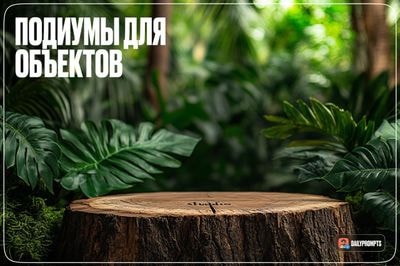 Подиум для косметики в тропическом лесу
