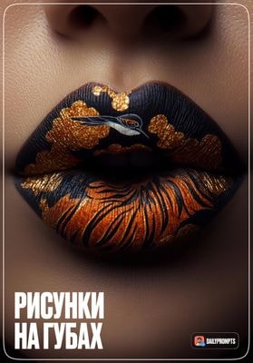 Художественная роспись губ крупным планом