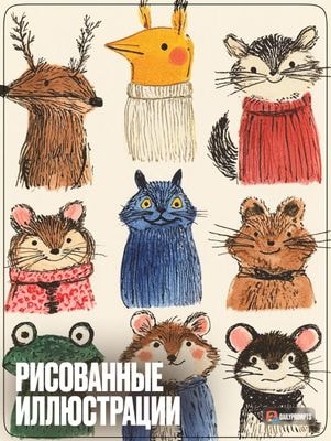 Рисованные предметы в ряд