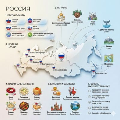 Туристическая инфографика о России