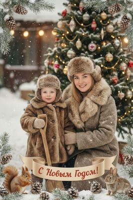 Новогодняя фотография в стиле советского фильма