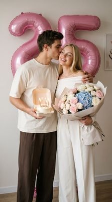 Ультрареалистичная домашняя фотография пары на день рождения