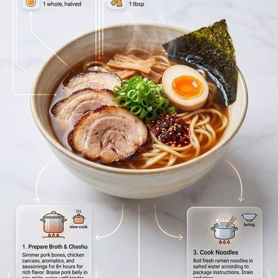 Ultra-clean modern recipe infographic.