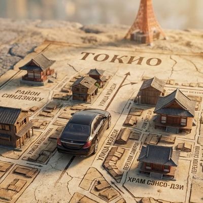 Photorealistic art scene with the effect of a miniature world, cinematic style.