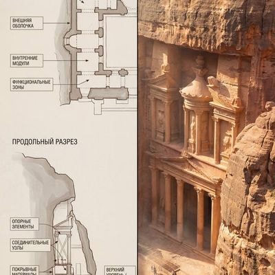 The divided composition, the left and right halves of the image are clearly sepa