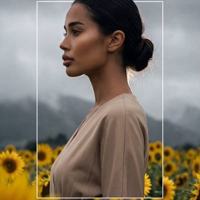 Cinematic, contrasting profile portrait using a model from the downloaded photo 