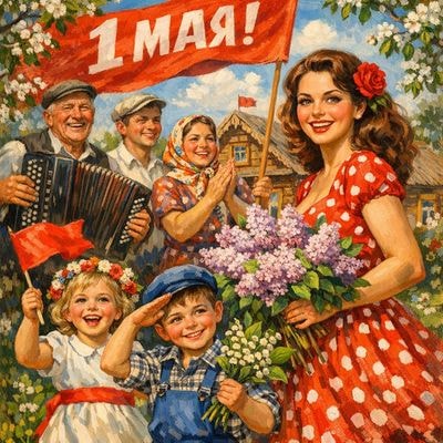 Празднование 1 мая в стиле советского пин-ап