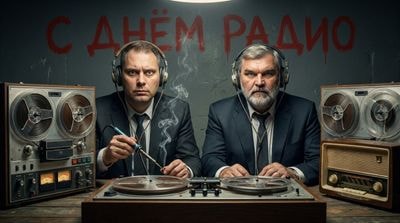 Ультрареалистичный портрет ко Дню радио с двумя мужчинами