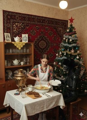 Советский новогодник с инопланетным гостем в хрущёвке