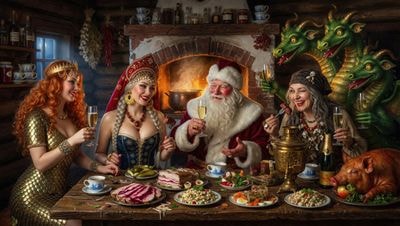 За столом с Дедом Морозом — новогодний праздник