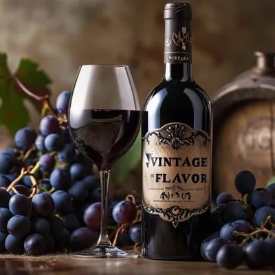 Промпт бутылка вина с надписью