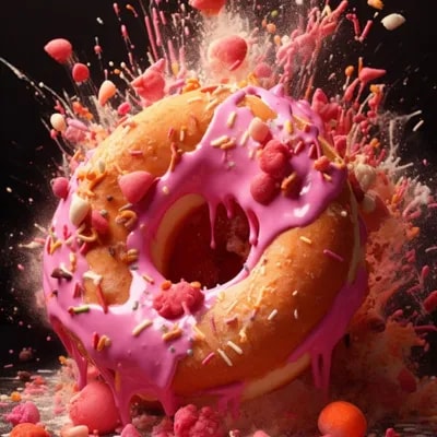 Промпт еды во взрывном стиле