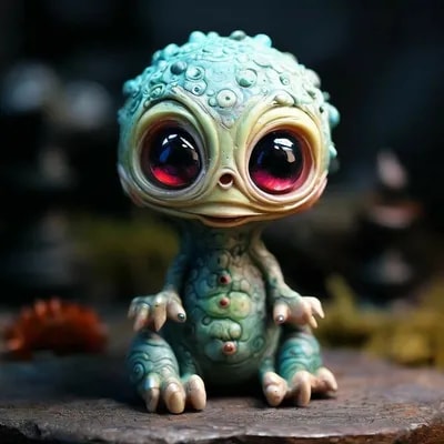 Промпт фигурки инопланетного монстра из глины