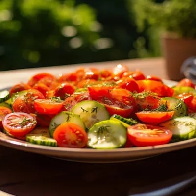 Промпт летнего салата с макросьемкой