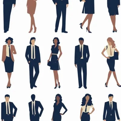 Промпт силуэту людей в деловом стиле