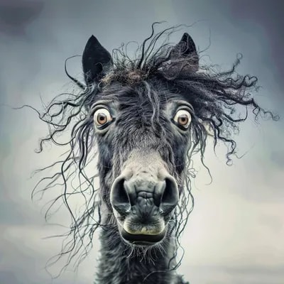 Промпт смешной фотопортрет гротескного животного