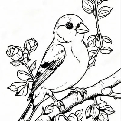 Промпт снегирь, раскраска