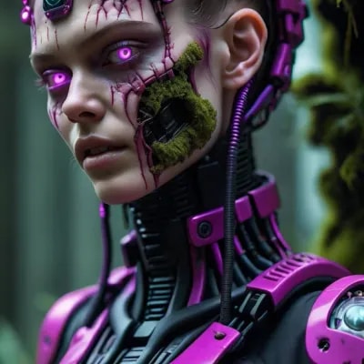 Промпт в стиле неон панк