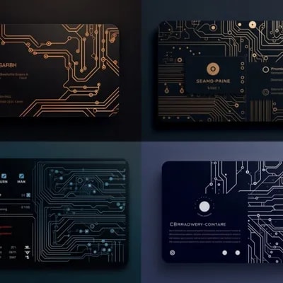 Промпт визитная карточки с компьютерными рисунками