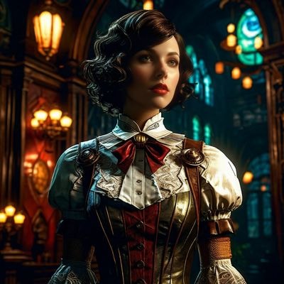 Элизабет из BioShock в городе ар-деко