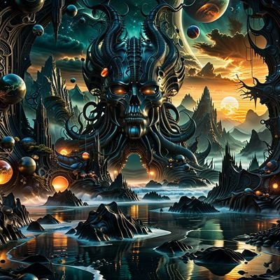 Инопланетный ландшафт в эстетике Гигера