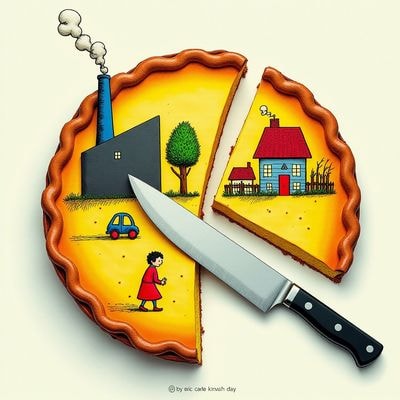 Пирог с заводом, домом и машиной