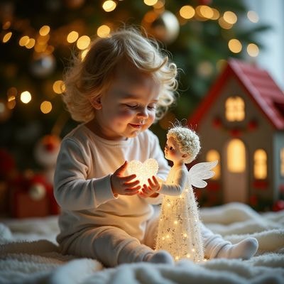 Новогодний ангел с сияющим сердцем