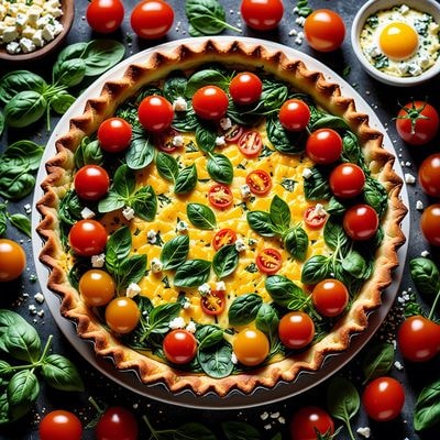 Киш со шпинатом и сыром фета