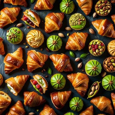 Фисташковые круассаны и сладкая выпечка