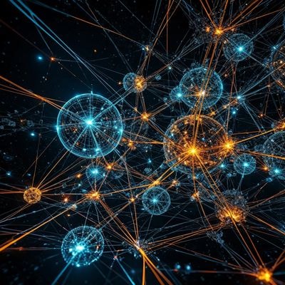 Объёмная сеть из светящихся узлов