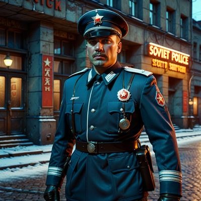 Советский полицейский на улице 1980-х годов