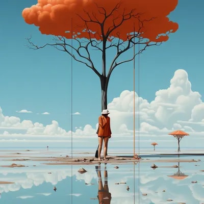 Surrealism Simplicity --ar 68:128 --stylize 750 --