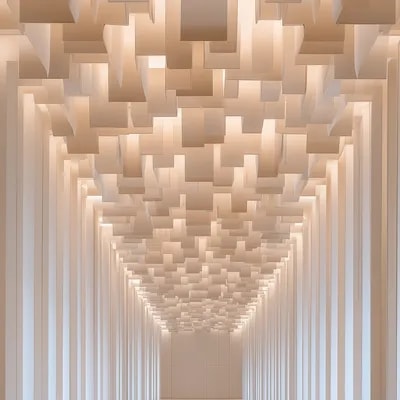 contemporary interior, fractal geometric minimalis...