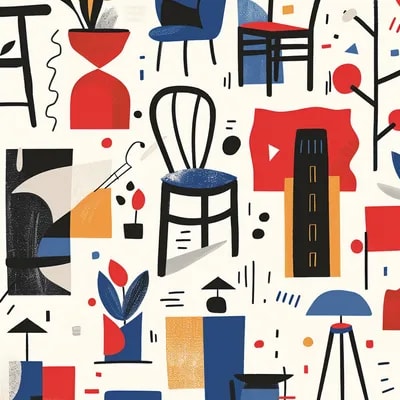 pattern illustration, inspired by art, bold, simpl...