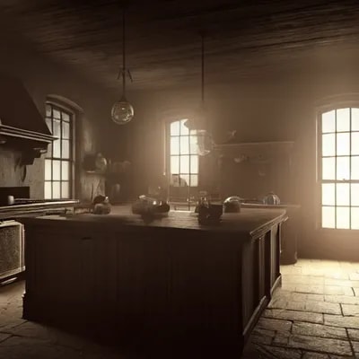 1 700's kitchen l : : close shot : : 3 5 mm, reali...