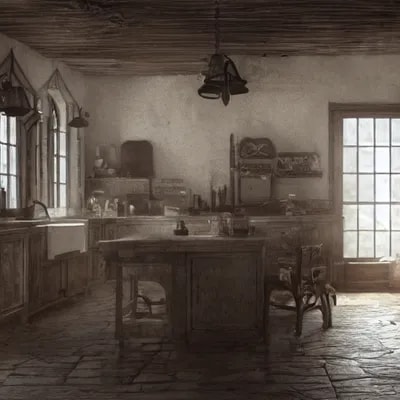 1 800's kitchen l : : close shot : : 3 5 mm, reali...