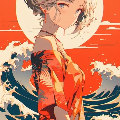 a woman in the ocean, in the style of light beige ...