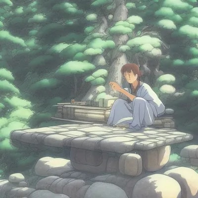 Photo of a programmer who are zen and calm art by ...