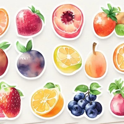 10 emoji stickers, all the page full of stickers, ...