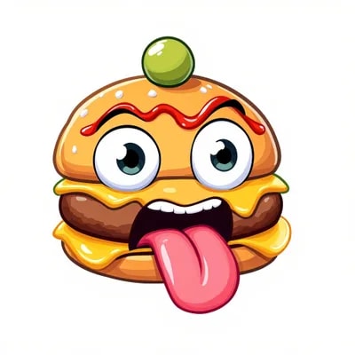Cartoonish hamburger from fortnite gameplay style ...