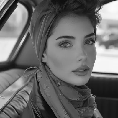 Black and white street photography of an attractiv...