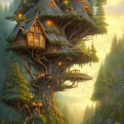 valley, fairytale treehouse village covered,, matt...